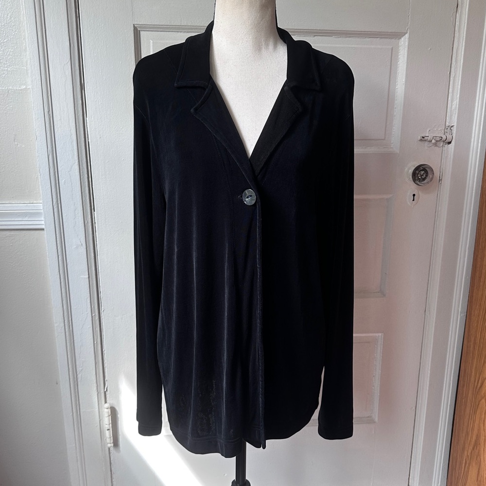 C.L.O.T.H.E.S. Vintage Black Cardigan Relaxed Fit Lg Boho Lagenlook Art‎ To Wear